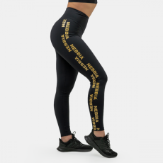 NEBBIA Women‘s leggings Classic High Waist Intense Iconic Black/Gold XS