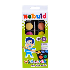 Nebuló 28mm/gomb Vízfesték - 12 színű (NVF-12-28) kréta, festék és papír