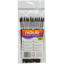 Nebulo Ecset 12-es festett nyéllel 12 db/csomag, Nebulo ecset, festék