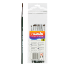 Nebulo Ecset 2-es festett nyéllel 12 db/csomag, Nebulo ecset, festék