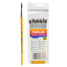 Nebulo Ecset 6-os festett nyéllel 12 db/csomag, Nebulo ecset, festék