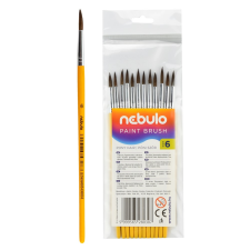 Nebulo Ecset 6-os festett nyéllel 12 db/csomag, Nebulo ecset