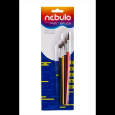 Nebulo Ecset készlet festett fa nyéllel 5 db/csomag, Nebulo ecset, festék