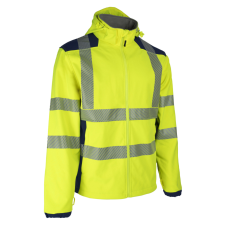 NEBULO FLUO SÁRGA/SÖTÉTKÉK SOFTSHELL KABÁT_XL láthatósági ruházat
