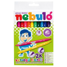 Nebuló Kétvégű filctoll 12db-os szett (NFT-2X-12) filctoll, marker