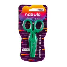 Nebulo Olló, 12cm, biztonsági, műanyag krokodil forma, nebulo olló