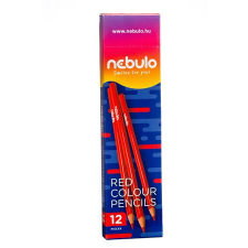  NEBULO Színes ceruza, háromszögletű, NEBULO, piros színes ceruza