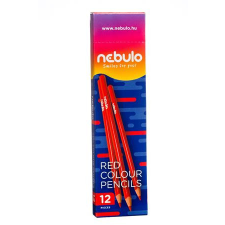 NEBULO Színes ceruza, háromszögletű, NEBULO, piros színes ceruza