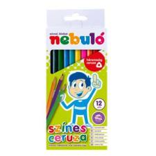 Nebulo Színes ceruza készlet, háromszögletű, NEBULO, 12 különböző szín színes ceruza