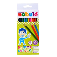 Nebulo Színes ceruza készlet, hatszögletű, NEBULÓ, 12 különböző szín színes ceruza