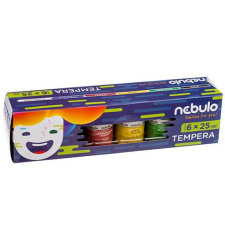 Nebulo : Színes tempera készlet 25ml-es tégelyben 6 db-os szett tempera