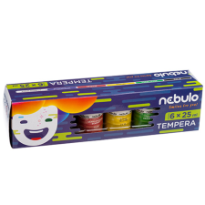 Nebulo : Színes tempera készlet 25ml-es tégelyben 6db-os szett tempera