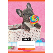 Nebulo : Tűzött francia bulldog mintás kockás füzet 27-32 A/5 füzet