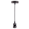 Nedes Foglalat E27 230V / 60W Króm / Fényes fekete 1m Fém - BH622B