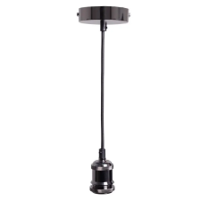 Nedes Foglalat E27 230V / 60W Króm / Fényes fekete 1m Fém - BH622B világítás