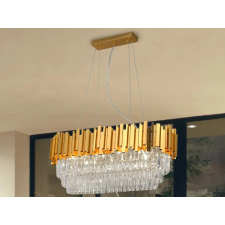 Nedes Kristály függesztett csillár E14 foglalattal, 10x40W, 800x1500 mm, IP20, arany - N2204 világítás