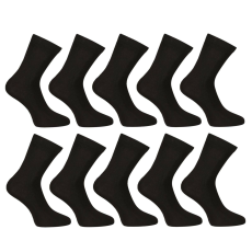 Nedeto 10PACK zokni Nedeto bokazokni bambusz fekete (10PBK01) L