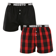 Nedeto 2PACK férfi bő szárú boxeralsók Nedeto többszínű (2NTC005) XXL