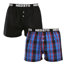 Nedeto 2PACK férfi bő szárú boxeralsók Nedeto többszínű (2NTC006) L