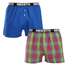 Nedeto 2PACK férfi bő szárú boxeralsók Nedeto többszínű (2NTC008) M