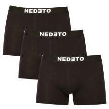 Nedeto 3PACK Férfi boxeralsó Nedeto fekete (3NB001b) XL férfi alsó