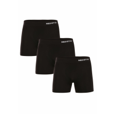 Nedeto 3PACK Férfi boxeralsó Nedeto varrás nélküli bambusz fekete (3NDTB001S) M