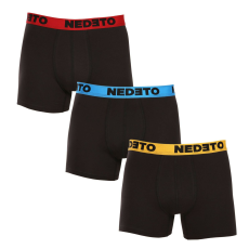 Nedeto 3PACK férfi boxeralsók Nedeto fekete (3NBC1) XL