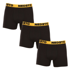 Nedeto 3PACK férfi boxeralsók Nedeto fekete (3NBC2) XXL
