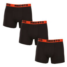 Nedeto 3PACK férfi boxeralsók Nedeto fekete (3NBC3) XXL