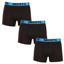 Nedeto 3PACK férfi boxeralsók Nedeto fekete (3NBC5) 3XL férfi alsó