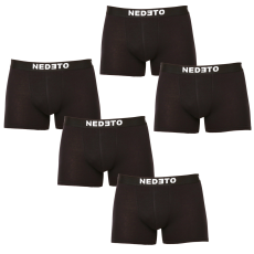 Nedeto 5PACK Férfi boxeralsó Nedeto fekete (5NB001b) 5XL