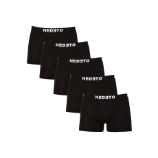 Nedeto 5PACK Férfi boxeralsó Nedeto fekete (5NDTB001-brand) 4XL