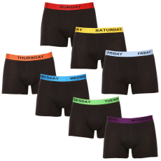 Nedeto 7PACK Férfi boxeralsó Nedeto fekete (7NB001-week) XXL