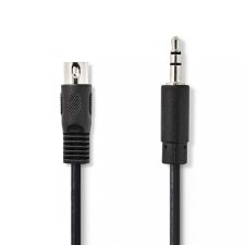 Nedis 3.5 mm dugasz, PVC, nikkelezett, DIN audio kábel, DIN 5 Tűs Dugasz, 2m, fekete (CAGP20100BK20) kábel és adapter
