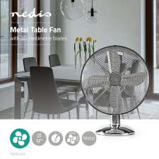 Nedis Asztali ventilátor króm Asztali ventillátor Hálózati Áramellátás | Átmérő: 300 mm | 35 W |... ventilátor