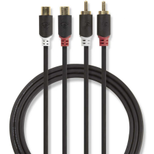 Nedis CABW24205AT20 RCA hosszabbító kábel 2m - antracit audió/videó kellék, kábel és adapter