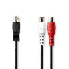 Nedis CAGL20250BK02 Din-5 apa - 2x RCA anya Kábel (0.2m) (CAGL20250BK02) kábel és adapter