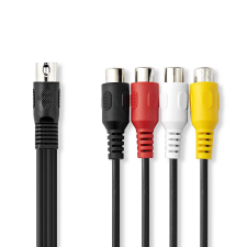 Nedis CAGL20450BK02 DIN 5 apa - 4x RCA anya Kábel (0.2m) (CAGL20450BK02) kábel és adapter