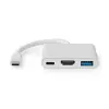 Nedis CCGB64770WT01 USB-C multiport adapter, USB C dugó - HDMI/ USB-A / USB-C aljzat, 5 Gbps (CCGB64770WT01)
