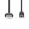 Nedis CCGL60101BK30 USB2.0, USB A - B kábel, 480Mbs, hossz 3m (CCGL60101BK30)