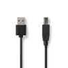 Nedis CCGL60101BK30 USB-A apa - USB-B apa 2.0 Adat és töltő kábel - Fekete (3m) (CCGL60101BK30)