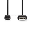 Nedis CCGL60500BK05 USB 2.0  USB-A dugó  - USB Micro-B dugó  10 W 480 Mbps, 0,5m (CCGL60500BK05)