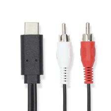 Nedis CCGL64240BK10 USB-C apa - 2x 3.5 Jack Audio apa Adapter (CCGL64240BK10) kábel és adapter