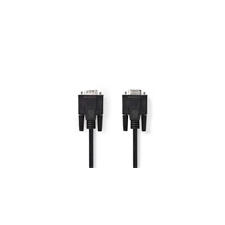 Nedis CCGP59100BK20 VGA kábel | VGA-dugasz - VGA-aljzat | 2,0 m | fekete kábel és adapter