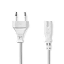 Nedis CEGL11040WT50 220V Hálózati tápkábel 5m - Fehér kábel és adapter
