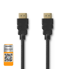 Nedis HDMI - HDMI Premium nagy sebességű HDMI™ kábel Ethernet átvitellel 2m Fekete (CVGP34050BK20) kábel és adapter