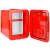 Nedis hordozható mini hűtőszekrény/ térfogat 4 liter/ hűtési tartomány 8-18 °C/ AC 100-240 V / 12 V/ fogyasztás 50 W/ piros