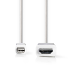 Nedis Mini DisplayPort - HDMI (apa - apa) kábel 2m - Fehér kábel és adapter