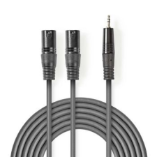 Nedis Nedis XLR audiokábel | 2 db XLR 3 Tűs Dugasz - 3,5 mm-es Dugasz | 1.5 mm | Szürke audió/videó kellék, kábel és adapter