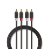 Nedis RCA - RCA Sztereó audiokábel 10m (2xRCA apa - 2xRCA apa) Antracit (CABW24200AT100)